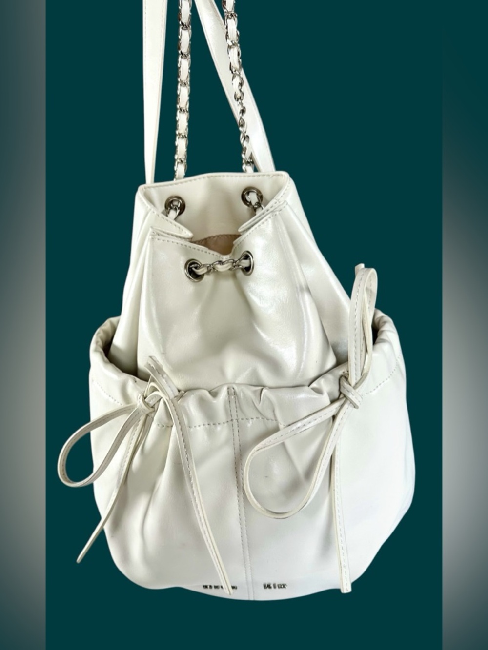 Matin Kim Leather Drawstring Ribbon Backpack - Picture 8 of 16